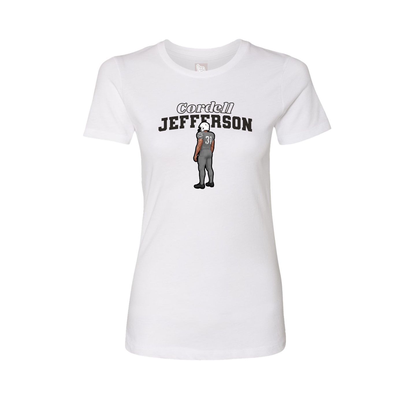 Womens Tee — Name Arch in White