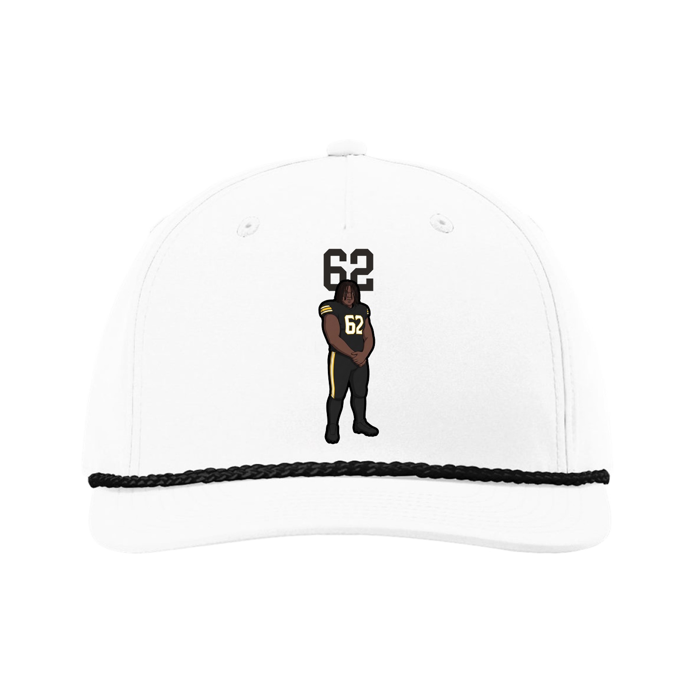 Five-Panel Classic Rope Cap — Number Top in White