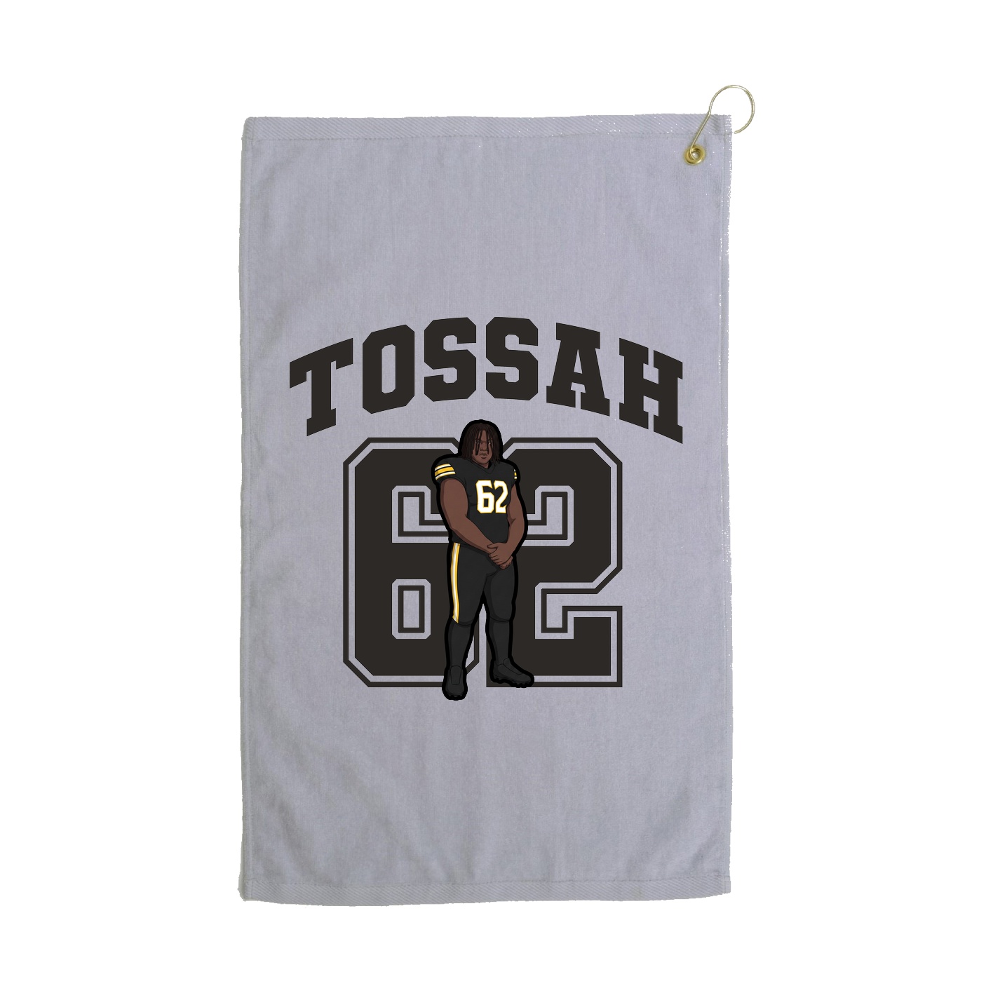 Golf Towel — Number in Grey