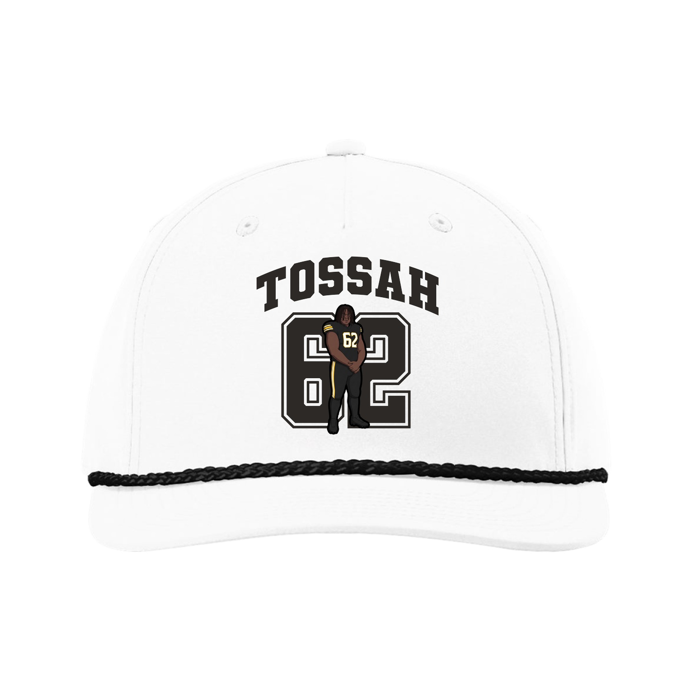 Five-Panel Classic Rope Cap — Number in White