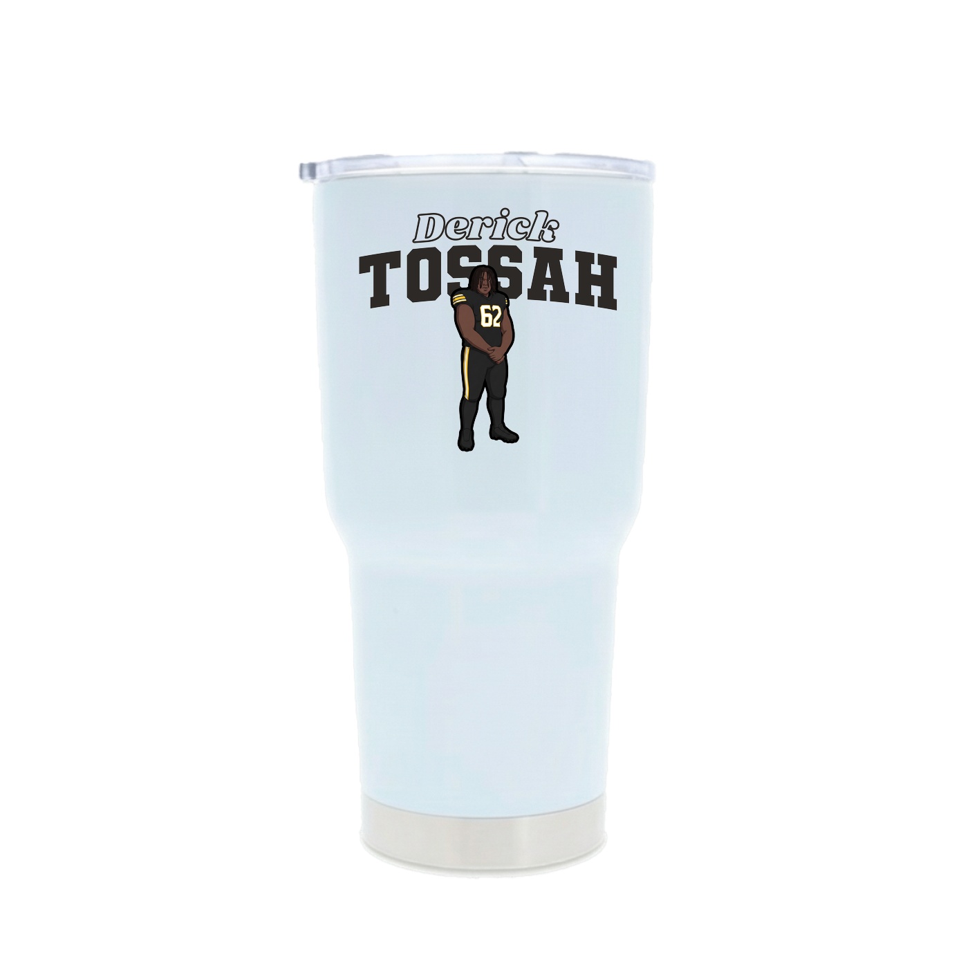 30oz Stainless Steel Tumbler — Name Arch in White