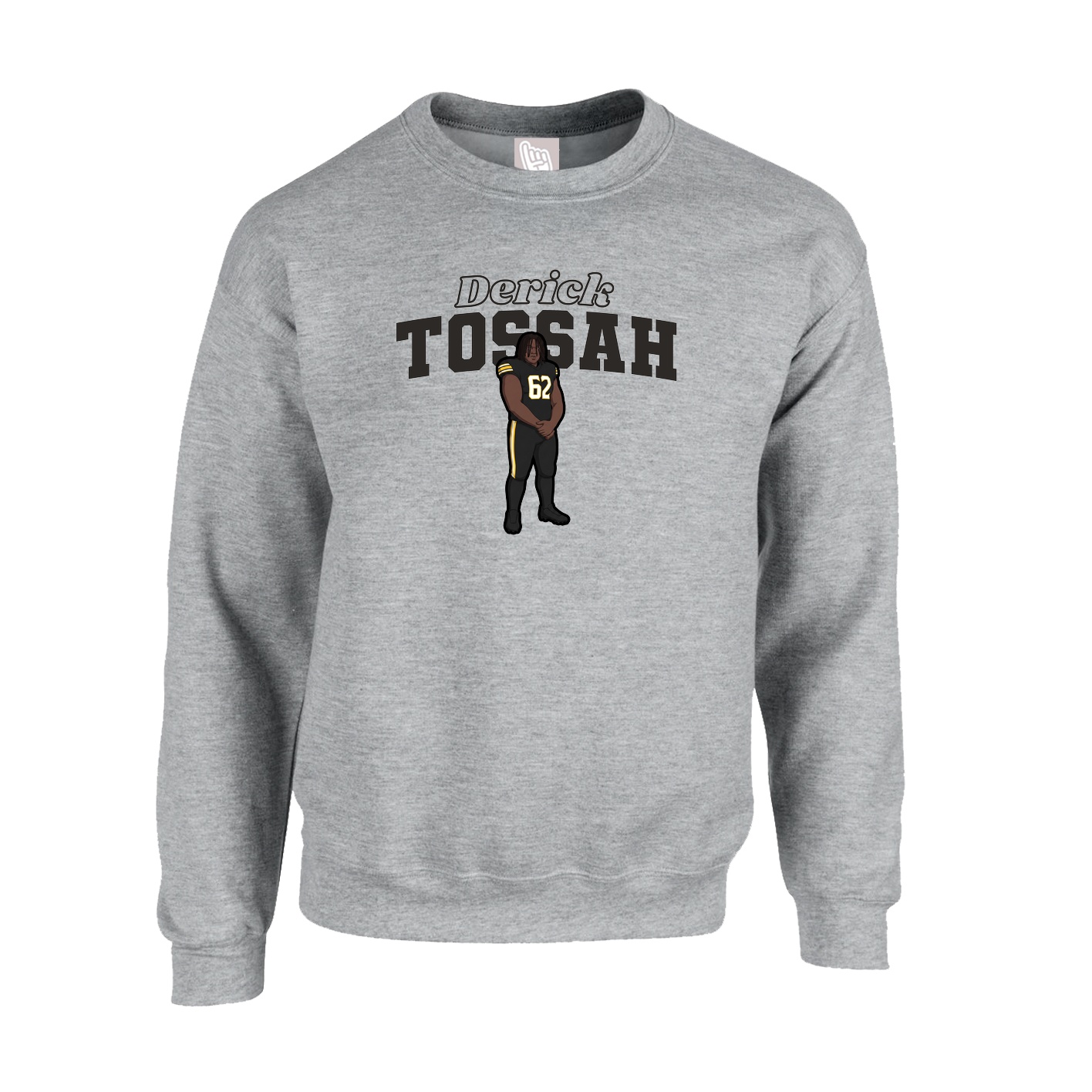 Fleece Crew — Name Arch in Grey