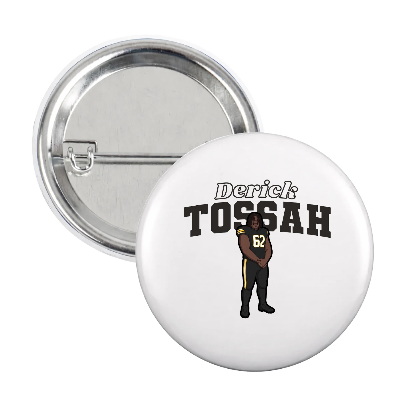 Game Day Button — Name Arch in White