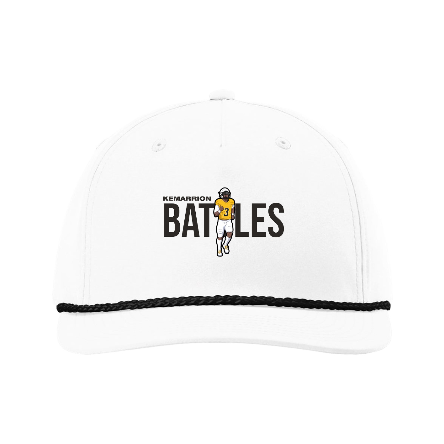 Five-Panel Classic Rope Cap — Player Name in White