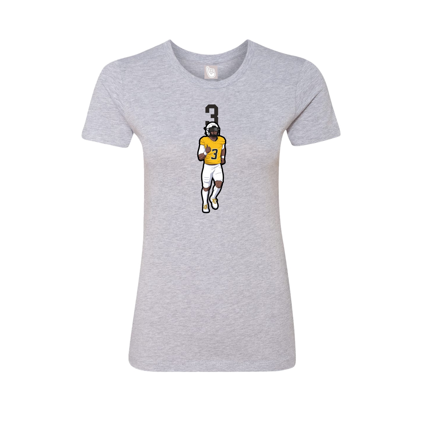 Fitted Women's Tee — Number Top in Grey