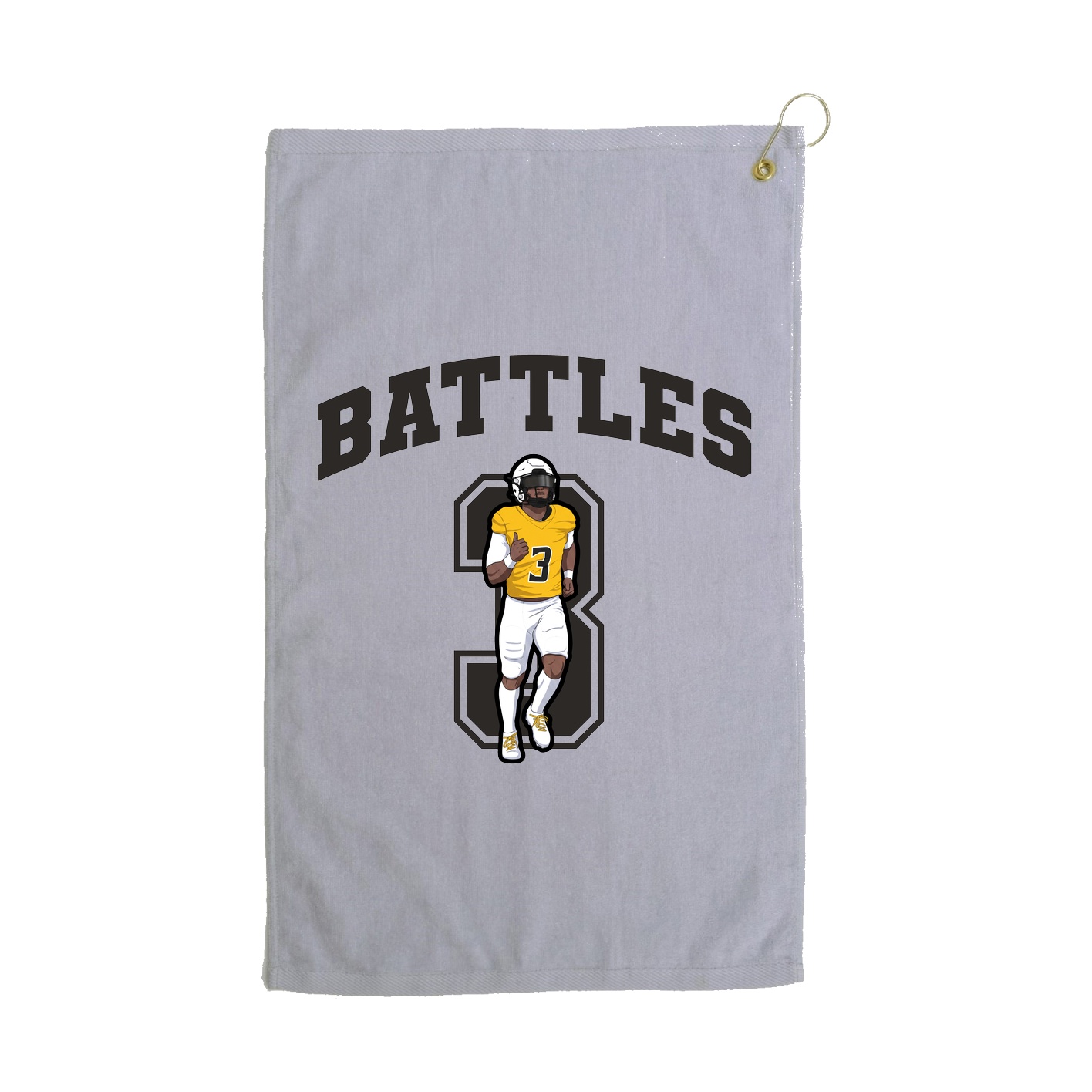 Golf Towel — Number in Grey