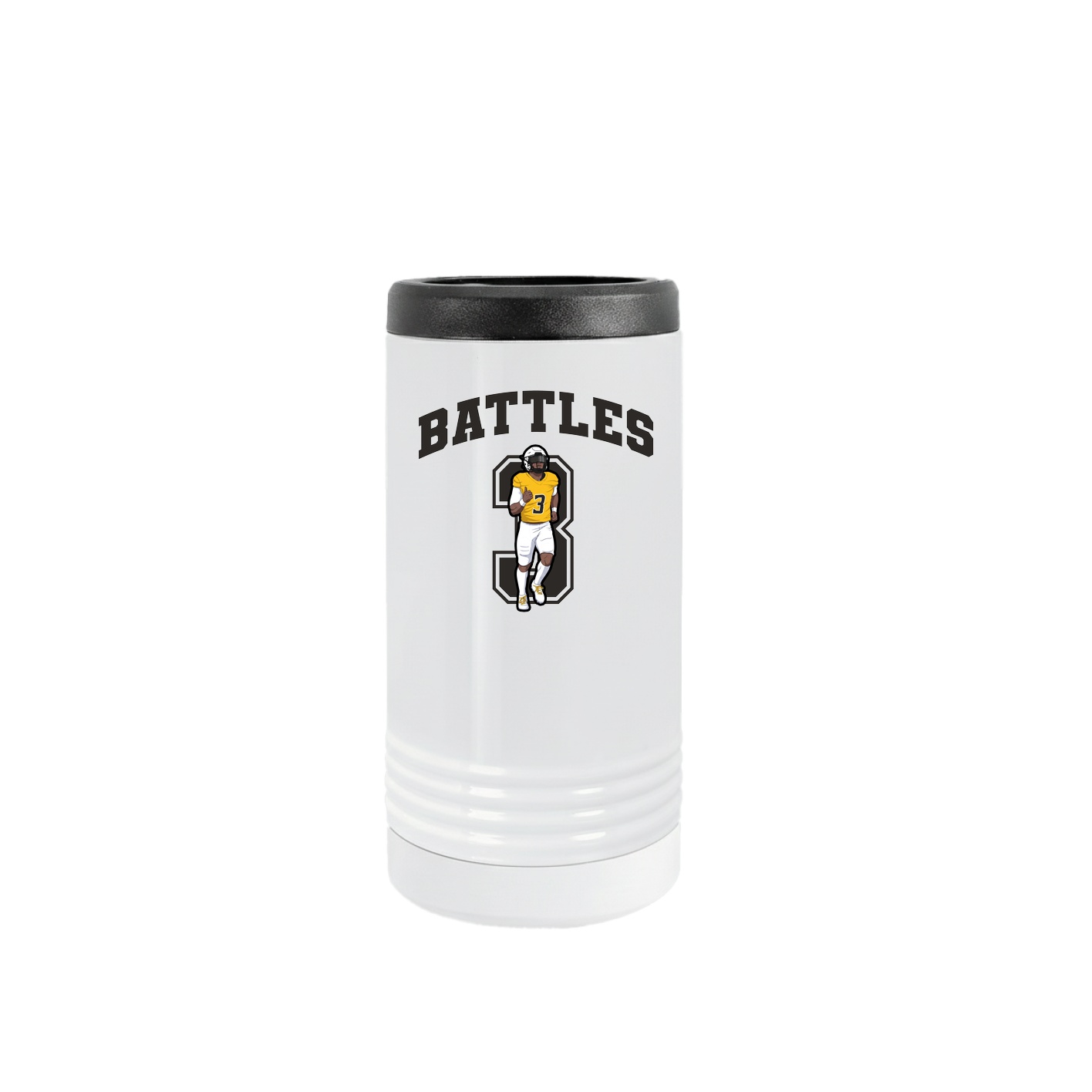 Slim Beverage Holder — Number in White