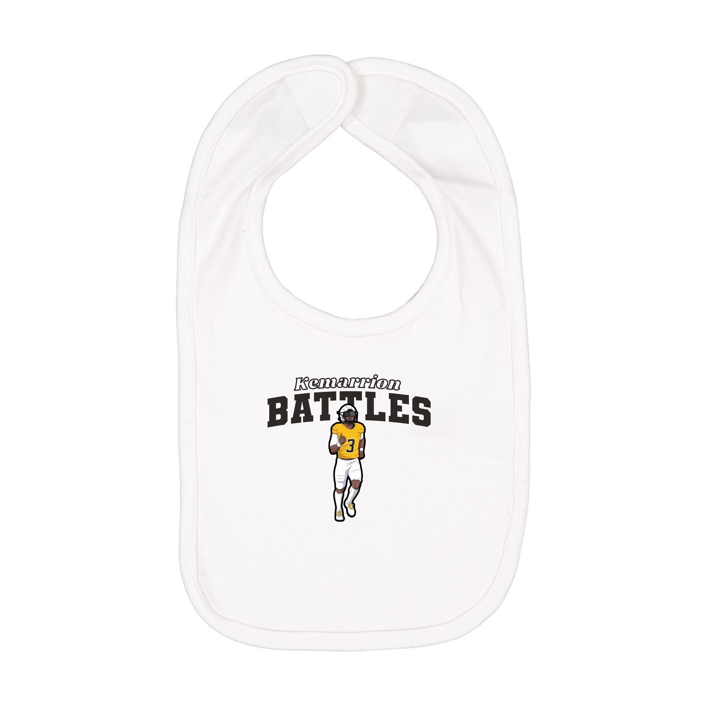 Infant Bib — Name Arch in White