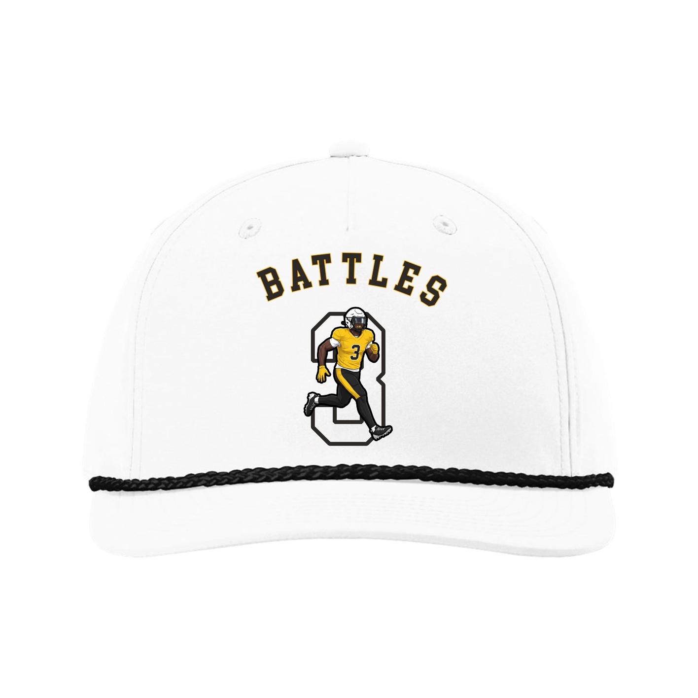 Five-Panel Classic Rope Cap — Shirsey Arch in White