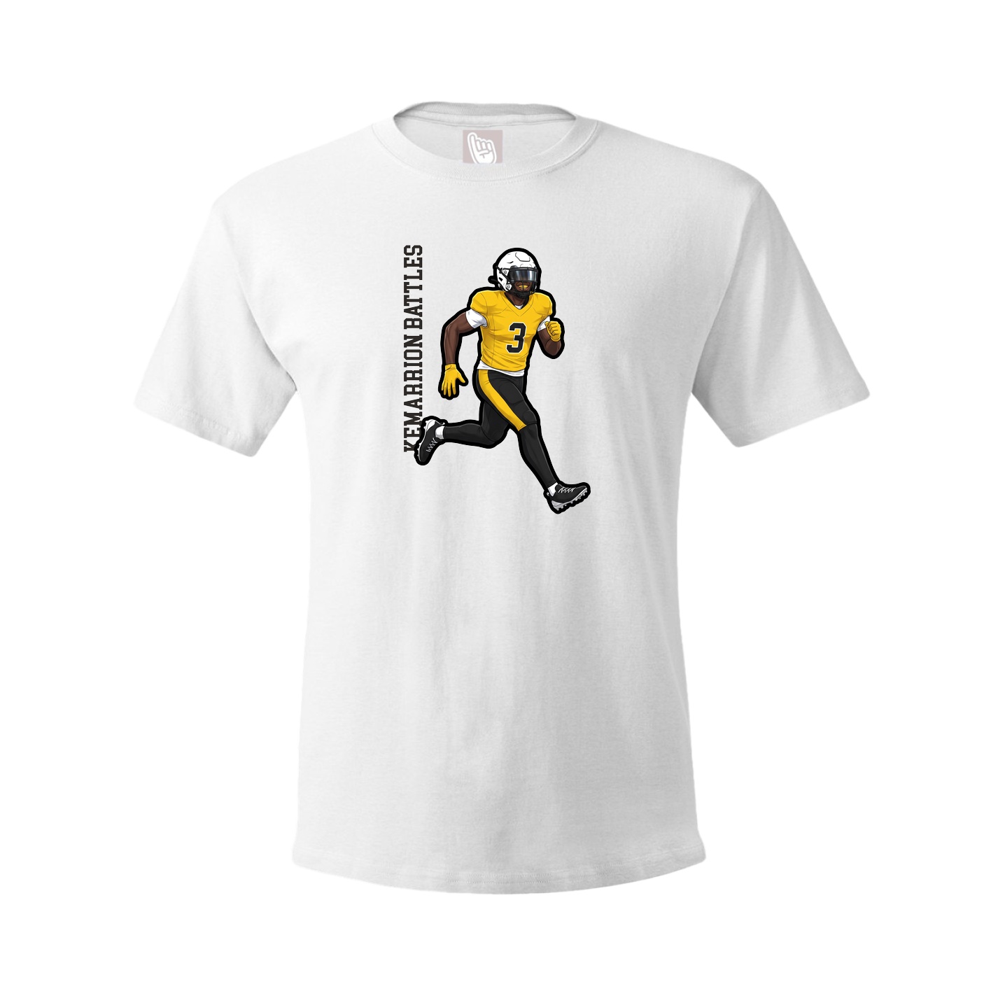 Youth Tee — Name Vertical in White