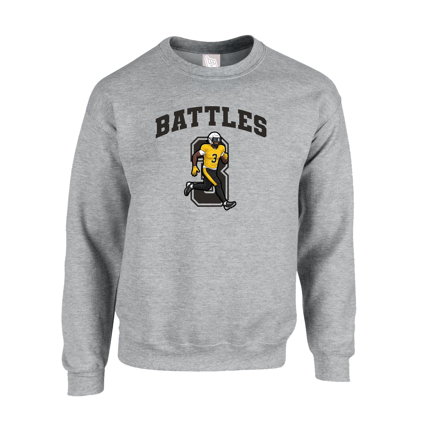 Fleece Crew — Number in Grey