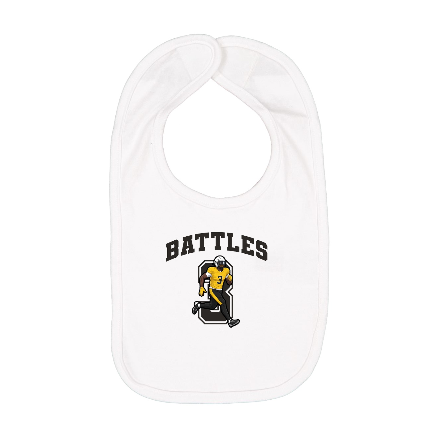 Infant Bib — Number in White