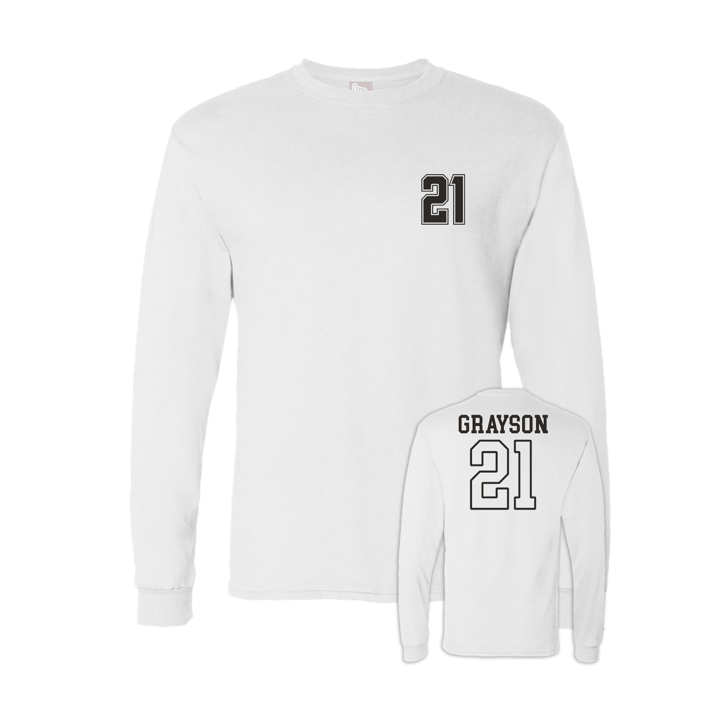Long Sleeve Tee — Chest Back in White
