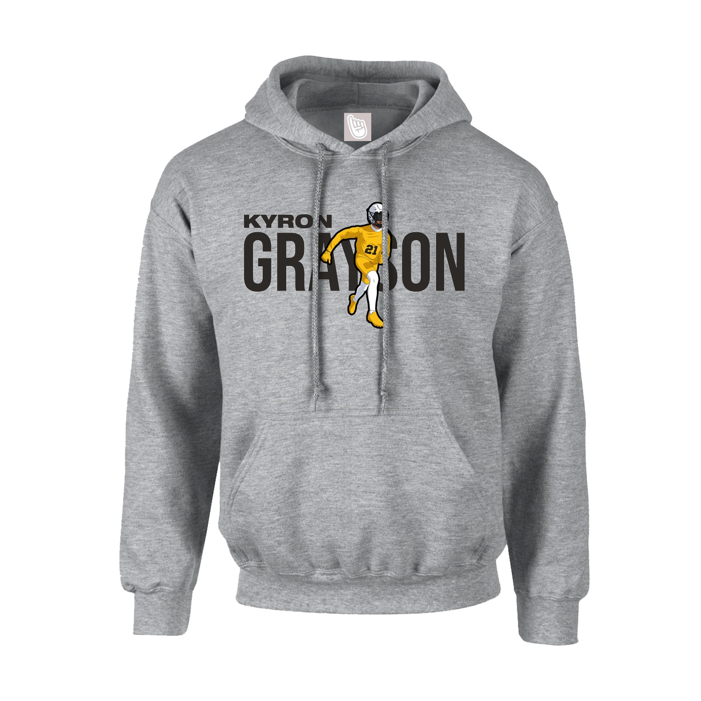 Youth Hoodie — Player Name in Grey