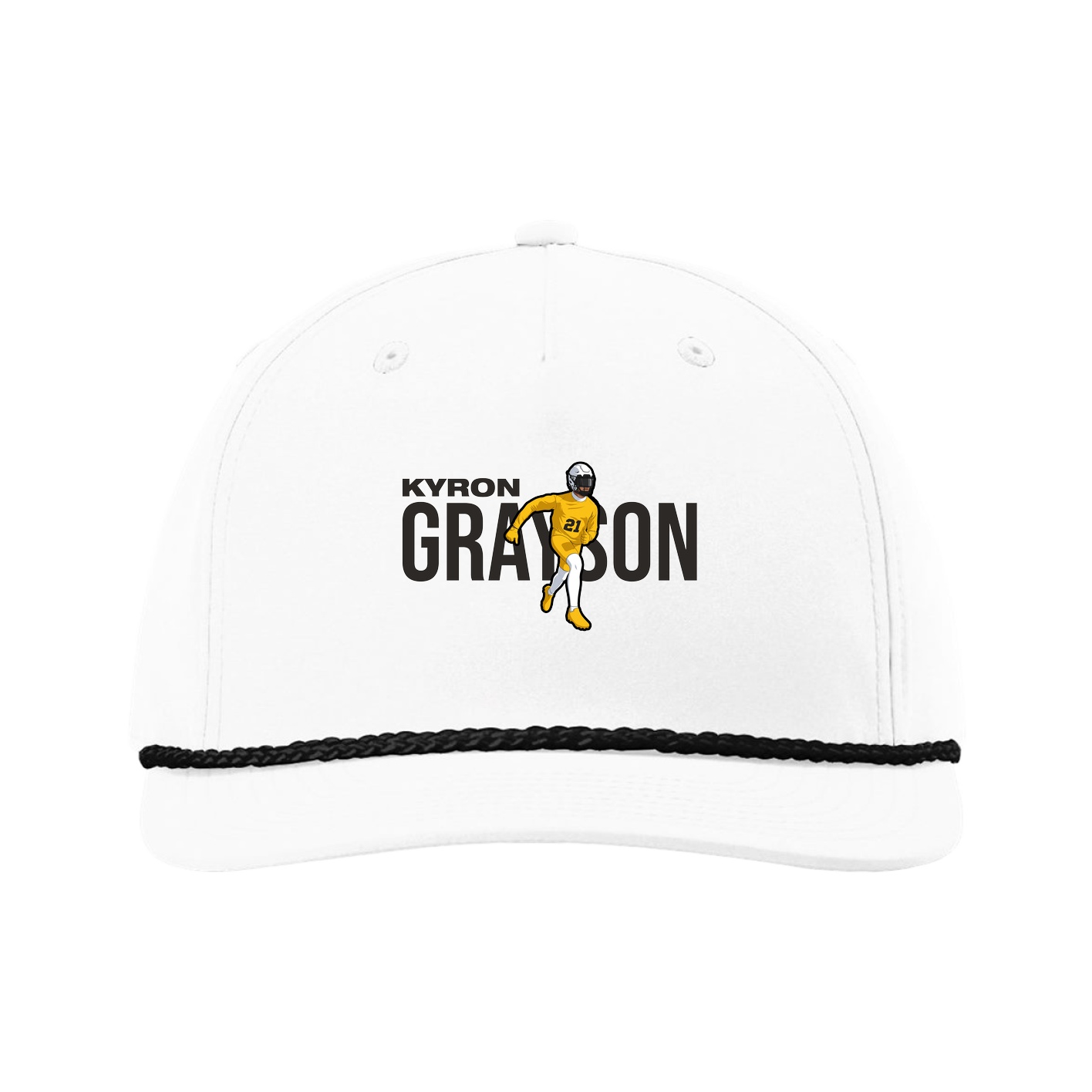 Five-Panel Classic Rope Cap — Player Name in White