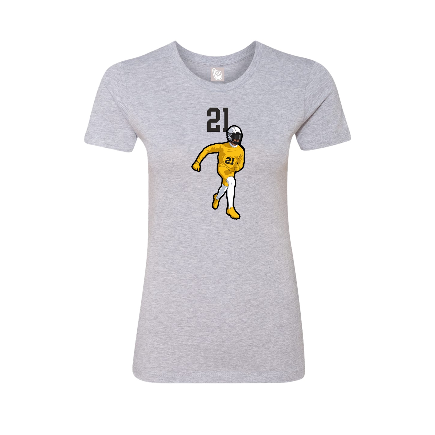 Fitted Women's Tee — Number Top in Grey