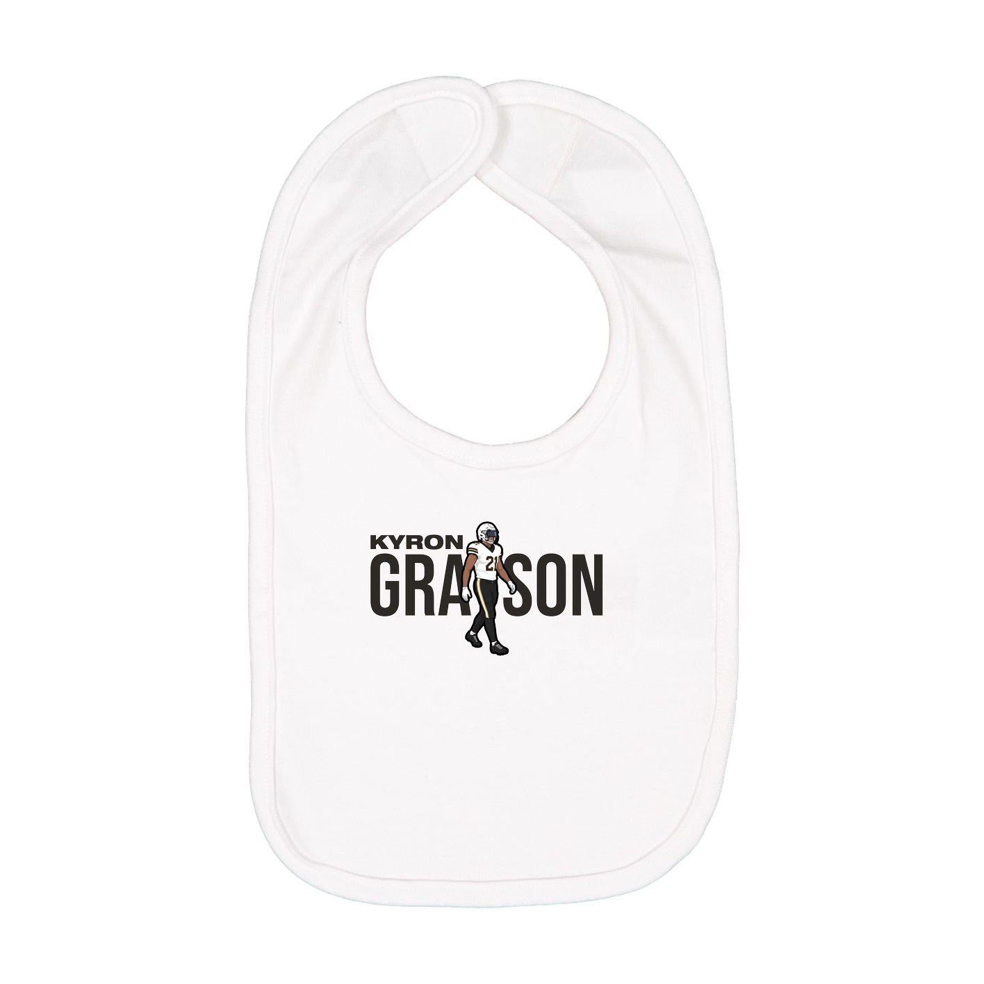 Infant Bib — Player Name in White