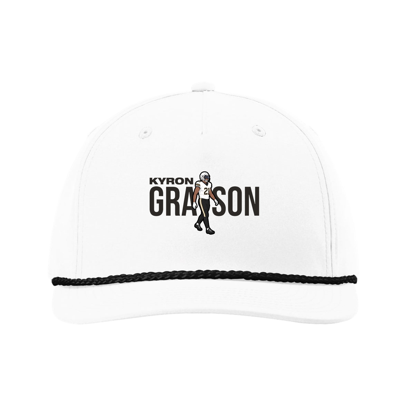 Five-Panel Classic Rope Cap — Player Name in White