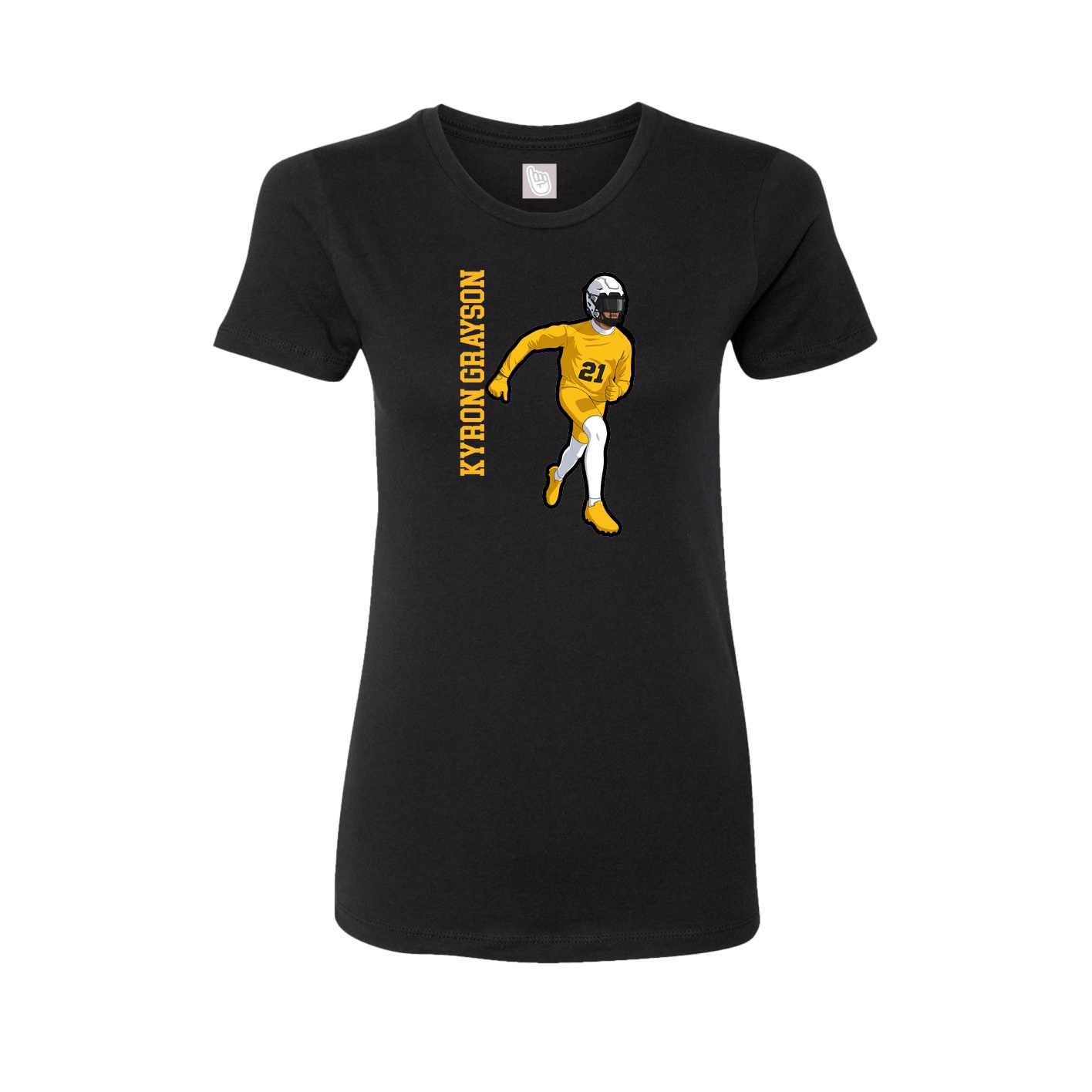 Fitted Women's Tee — Name Vertical in Black