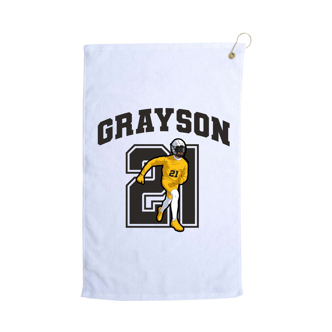 Golf Towel — Number in White