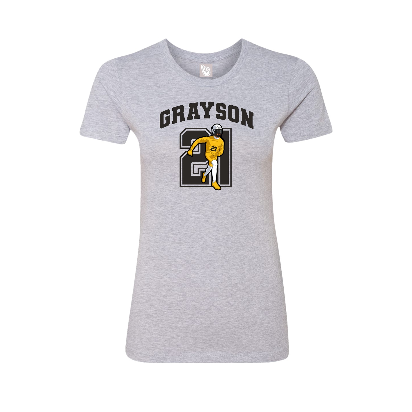 Fitted Women's Tee — Number in Grey