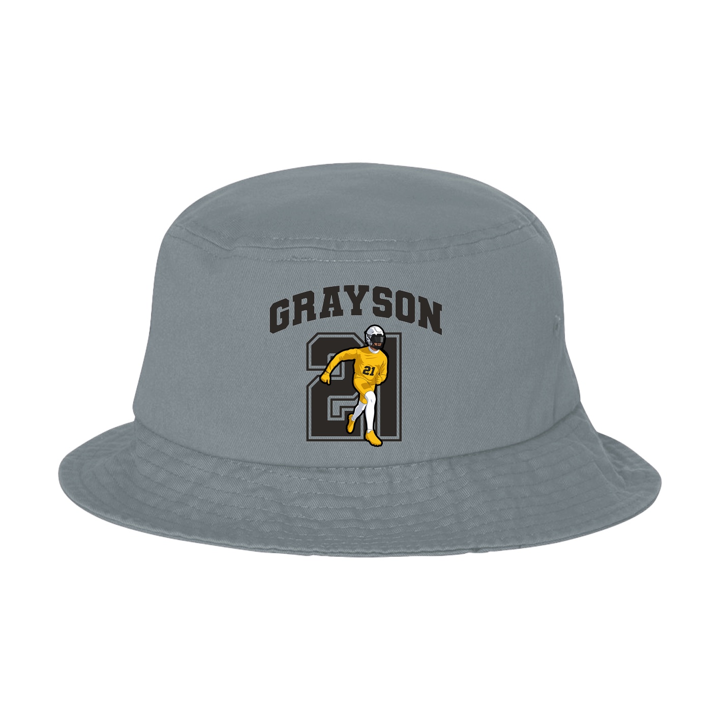 Bucket Cap — Number in Grey