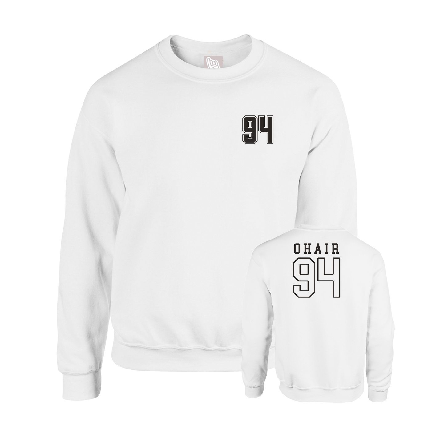 Fleece Crew — Chest Back in White