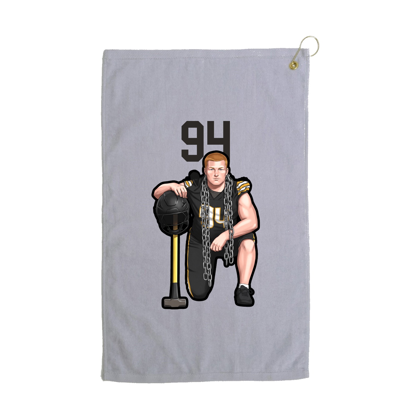 Golf Towel — Number Top in Grey