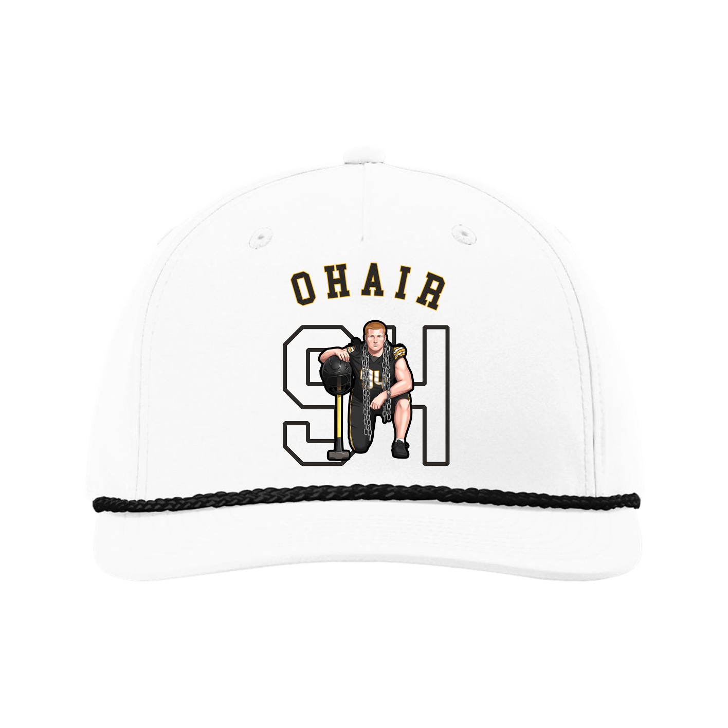 Five-Panel Classic Rope Cap — Shirsey Arch in White