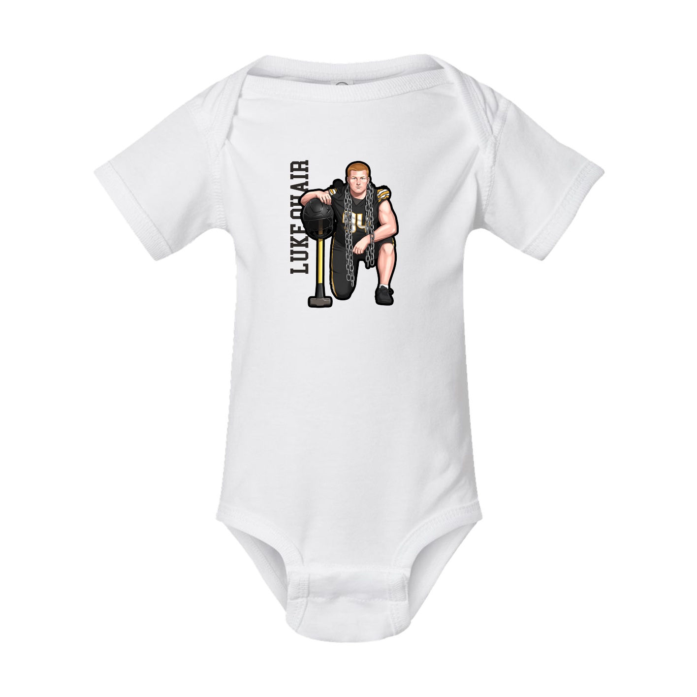 Baby Onesie — Name Vertical in White