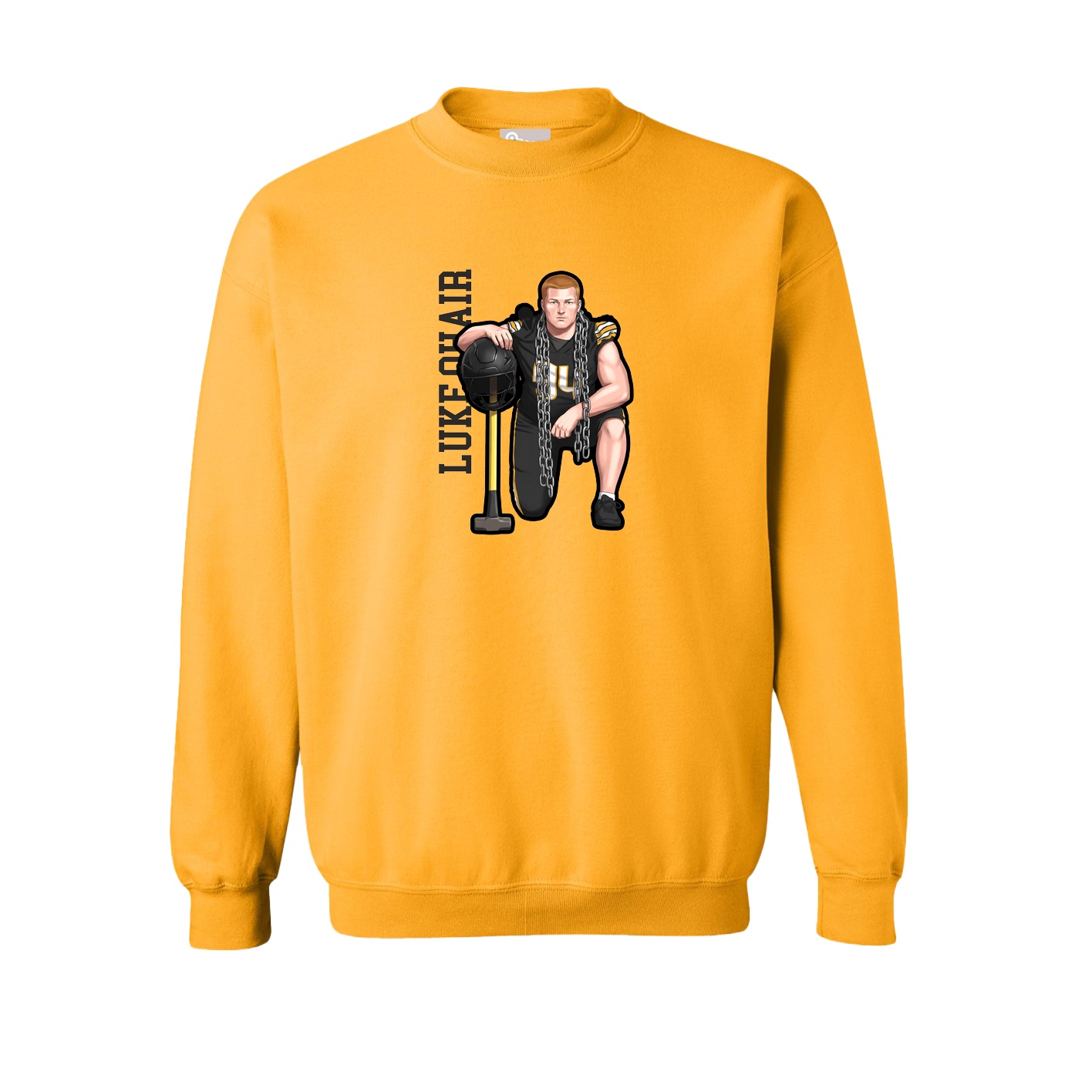 Fleece Crew — Name Vertical in Gold