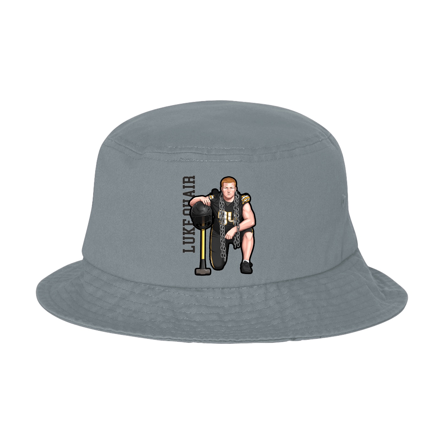 Bucket Cap — Name Vertical in Grey