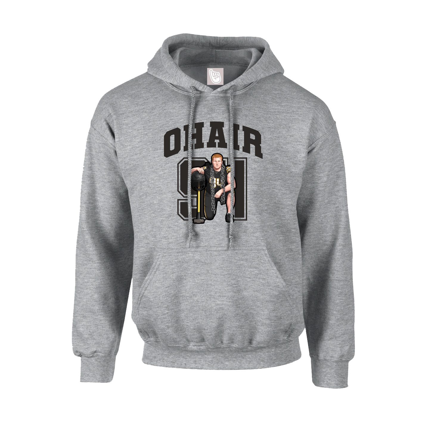 Hoodie — Number in Grey