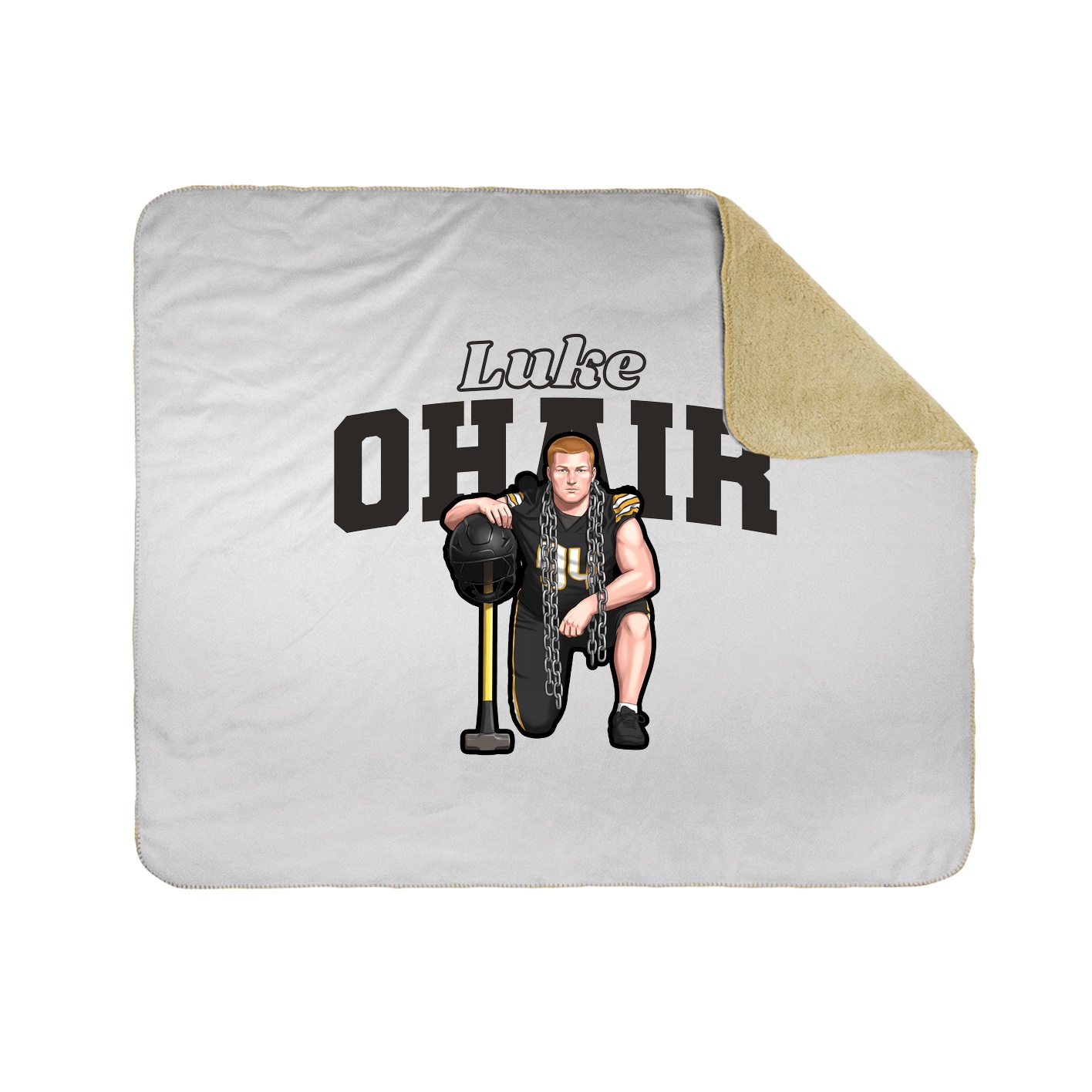 Throw Blanket — Name Arch in White