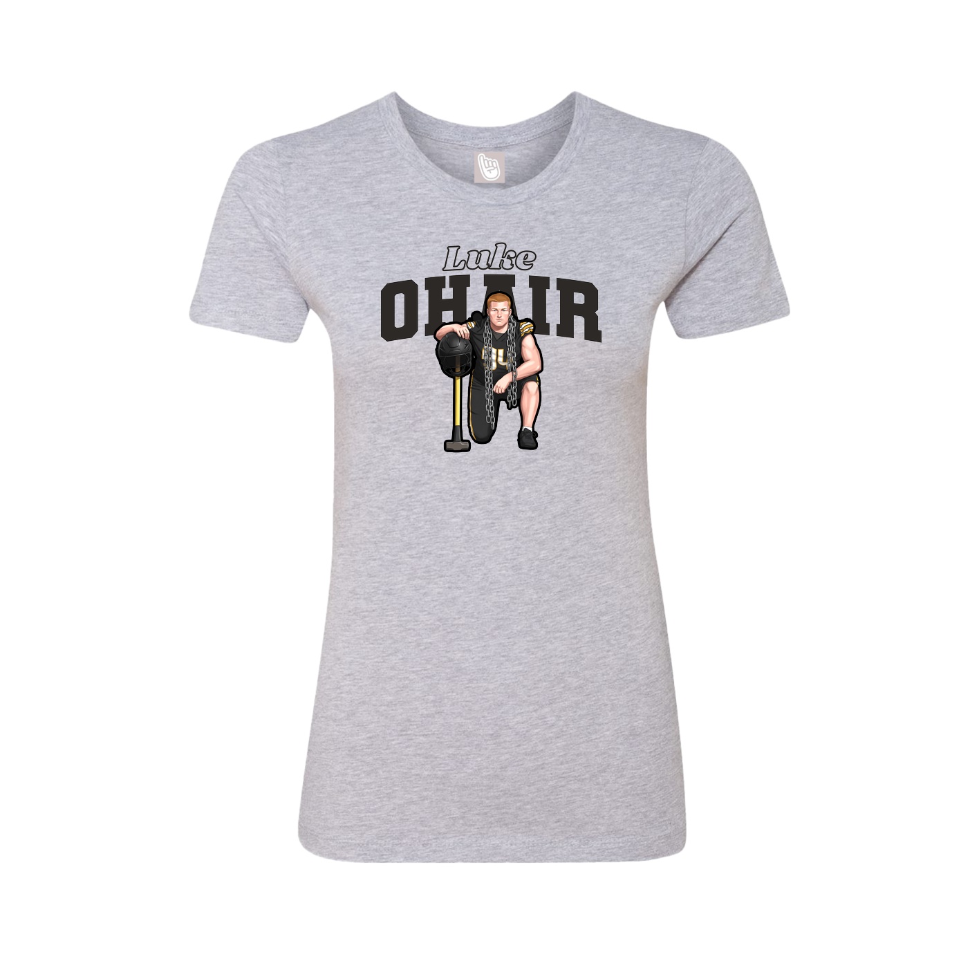 Fitted Women's Tee — Name Arch in Grey