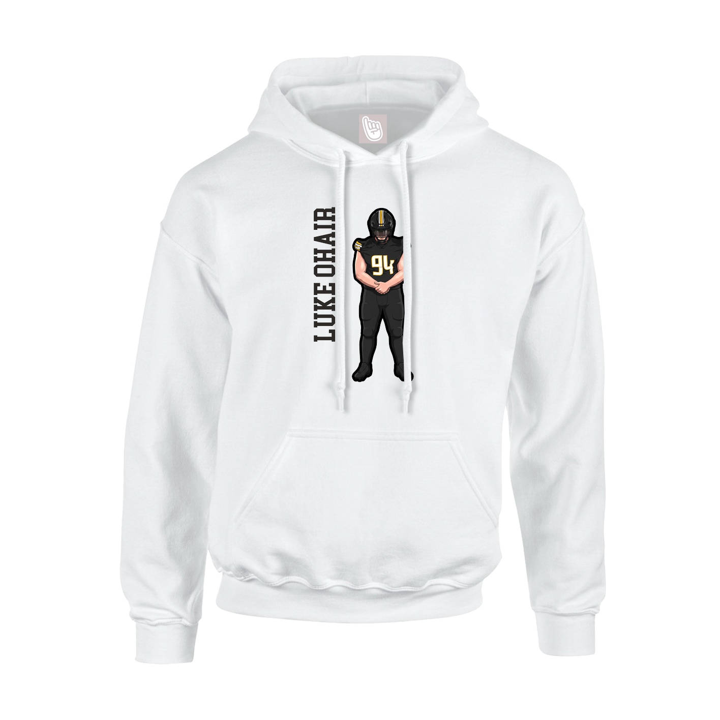 Hoodie — Name Vertical in White