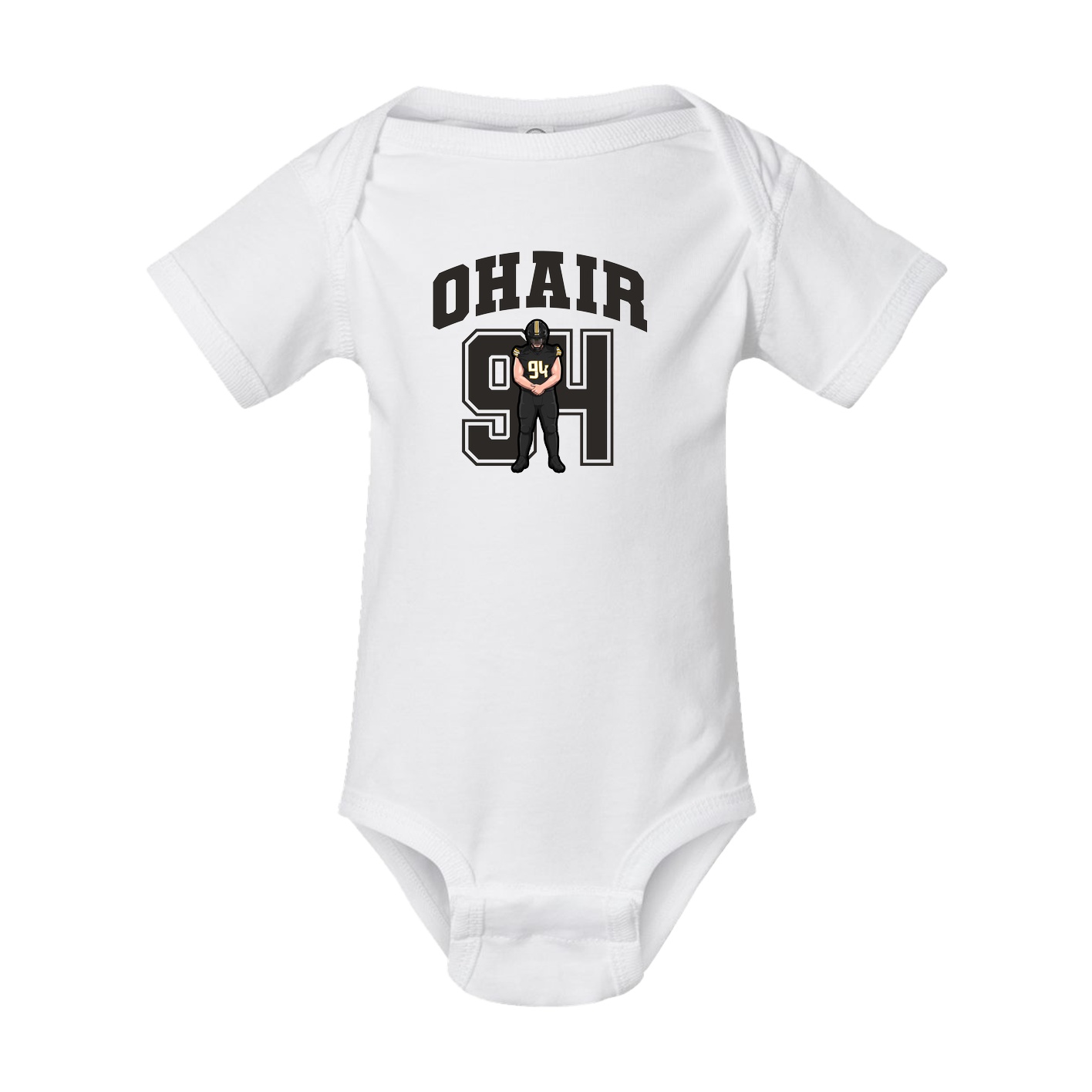 Baby Onesie — Number in White