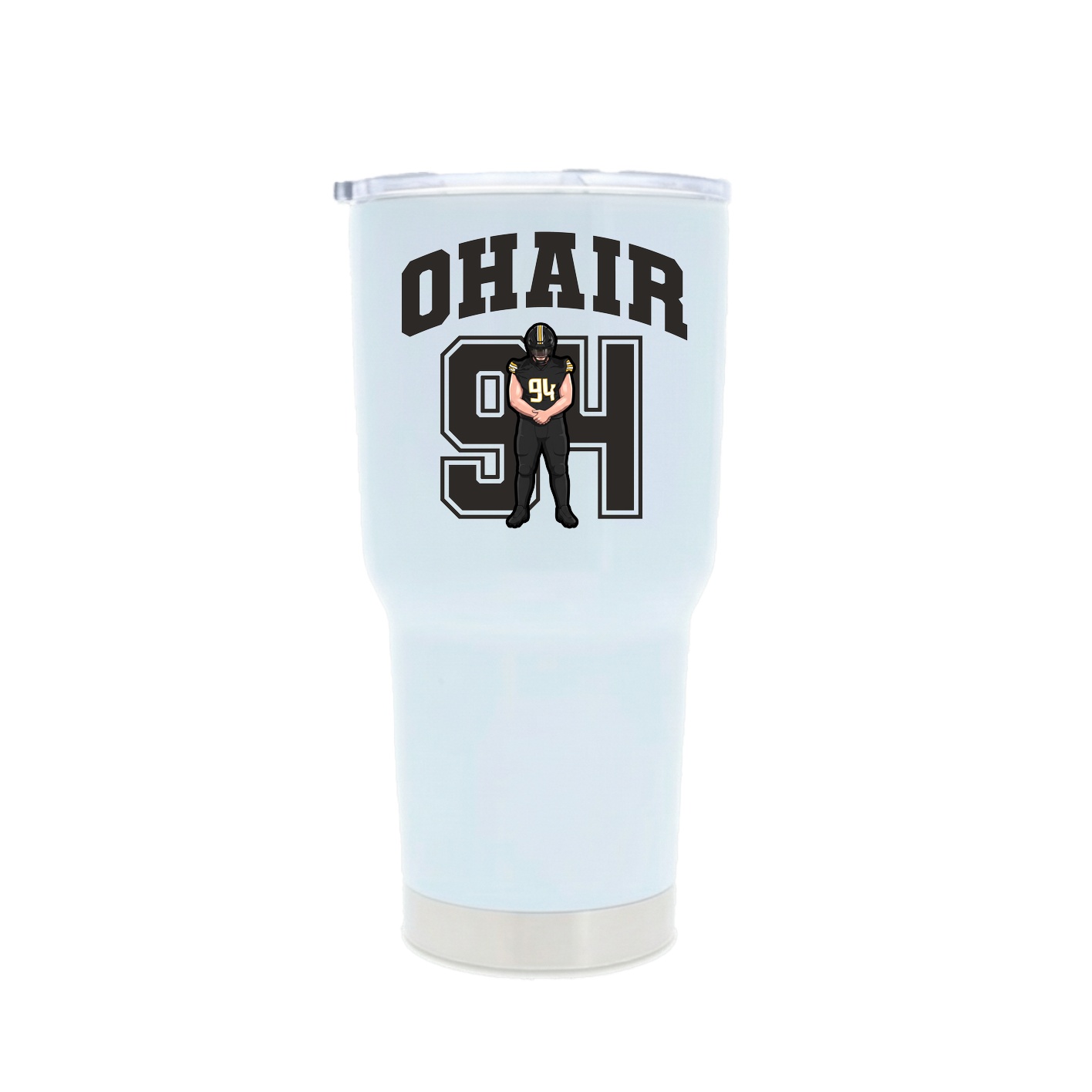 30oz Stainless Steel Tumbler — Number in White
