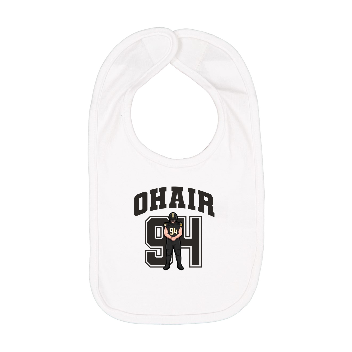 Infant Bib — Number in White