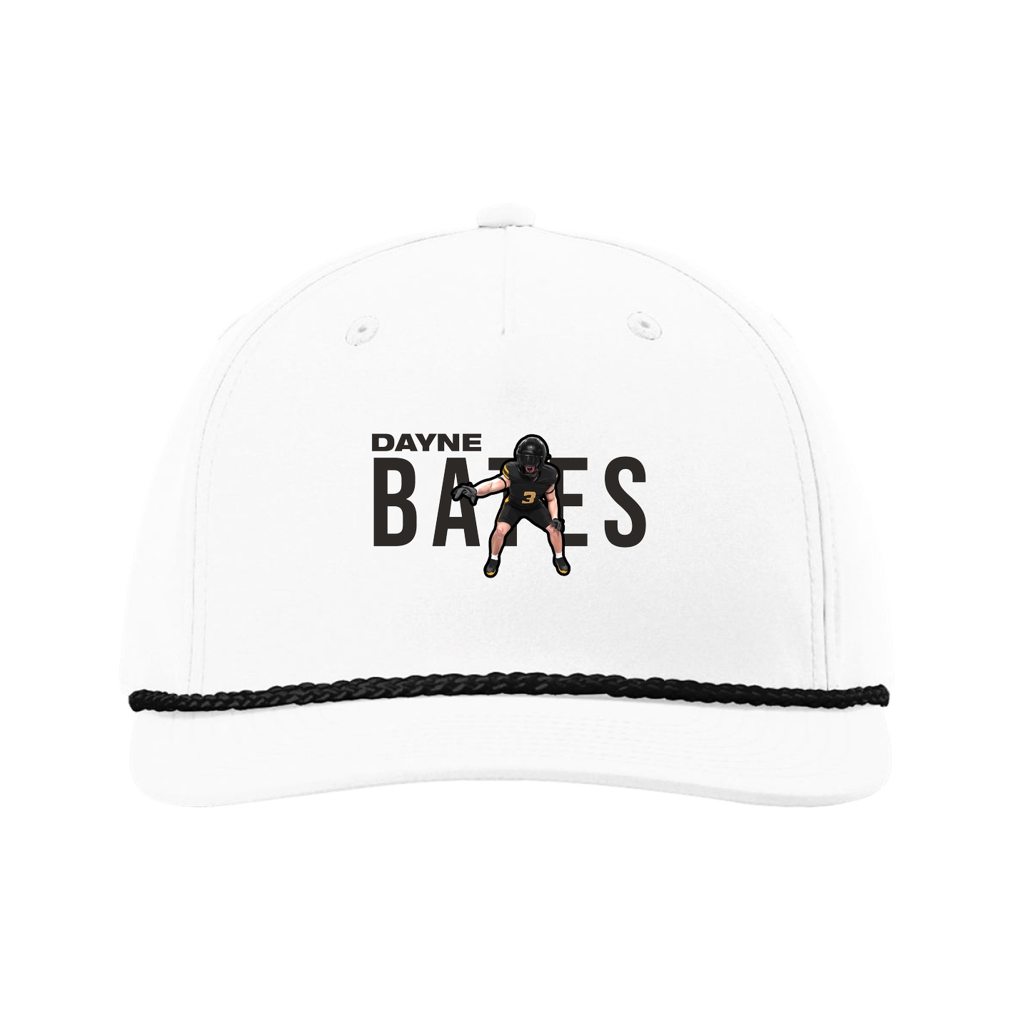 Five-Panel Classic Rope Cap — Player Name in White