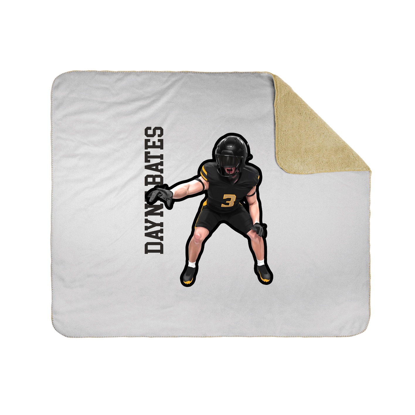Throw Blanket — Name Vertical in White