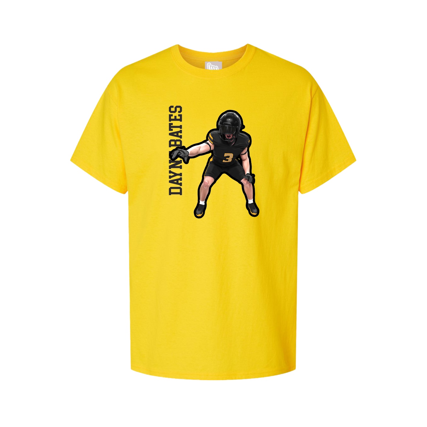 Youth Tee — Name Vertical in Gold