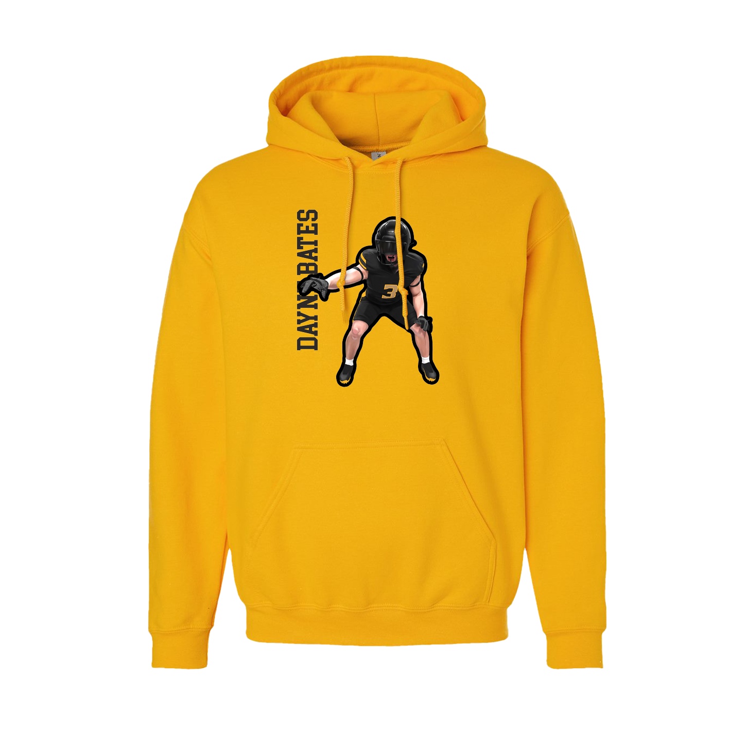 Hoodie — Name Vertical in Gold