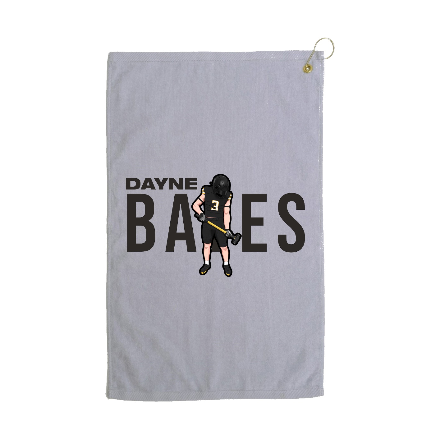 Golf Towel — Player Name in Grey