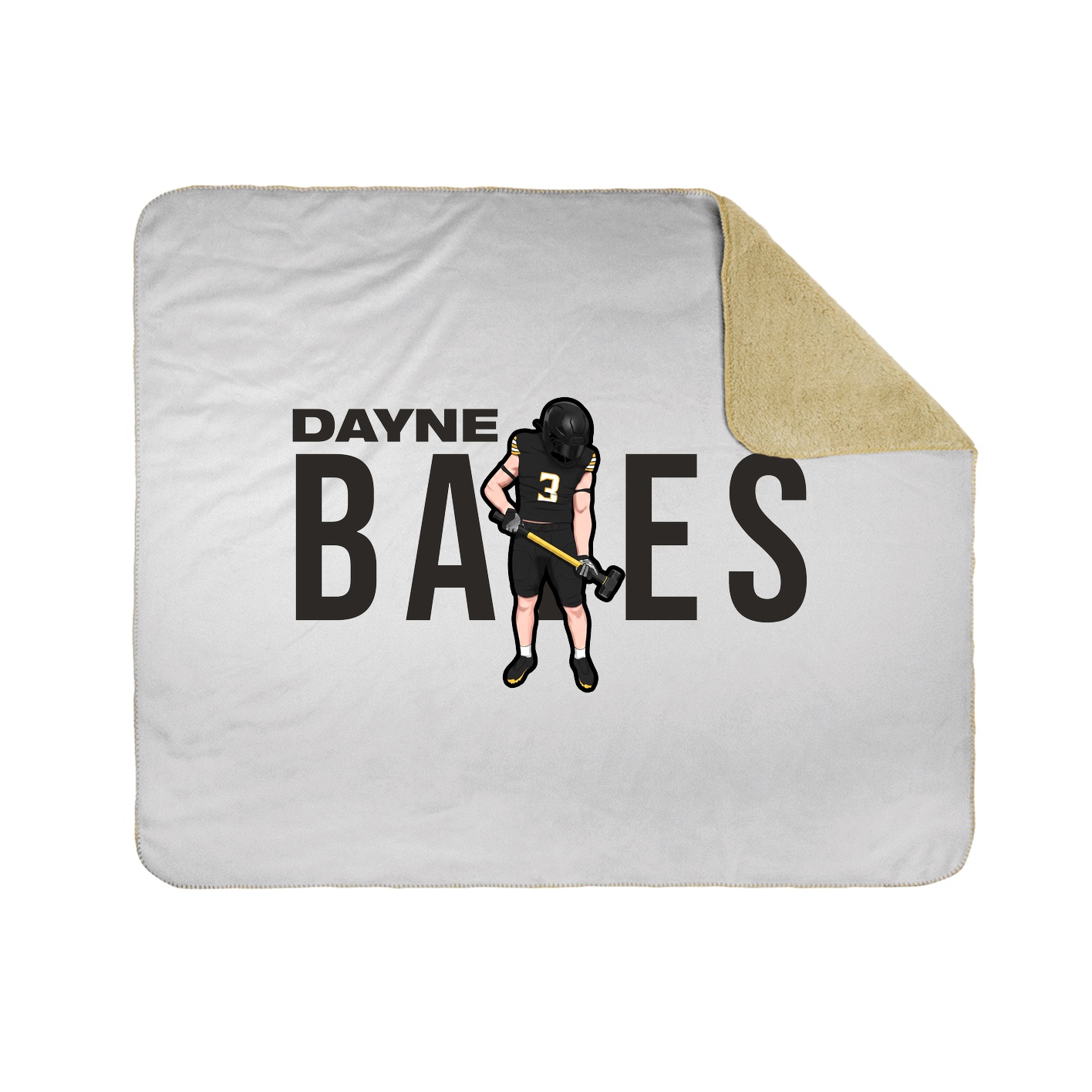 Throw Blanket — Player Name in White