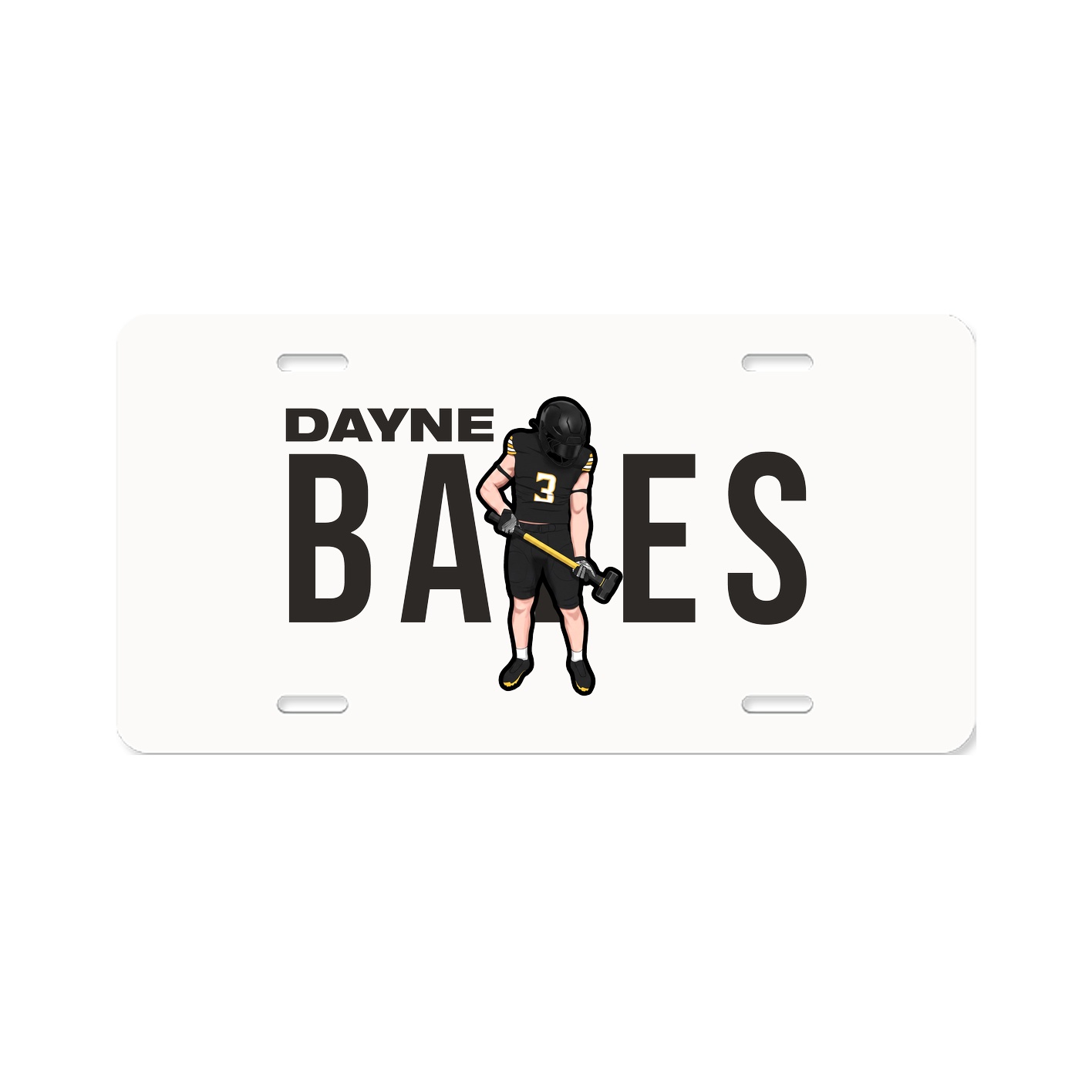 License Plate — Player Name in Classic