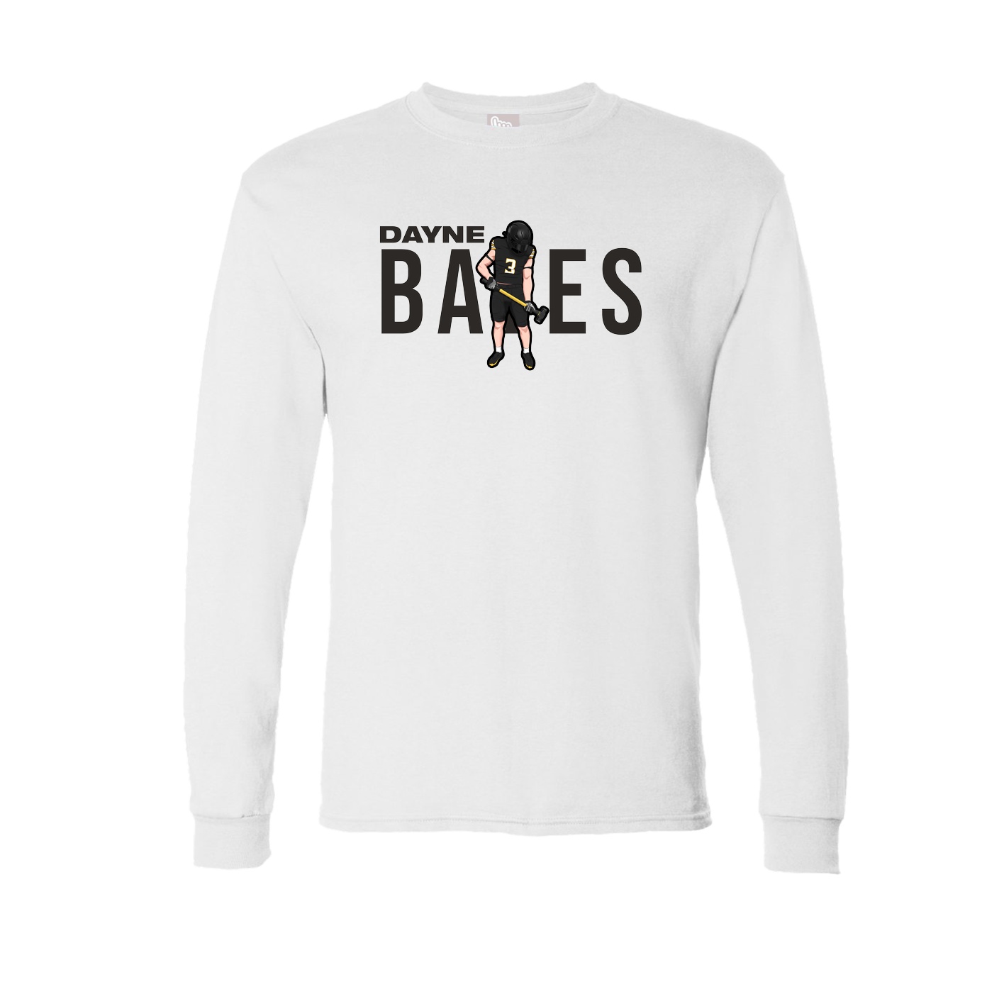 Long Sleeve Tee — Player Name in White