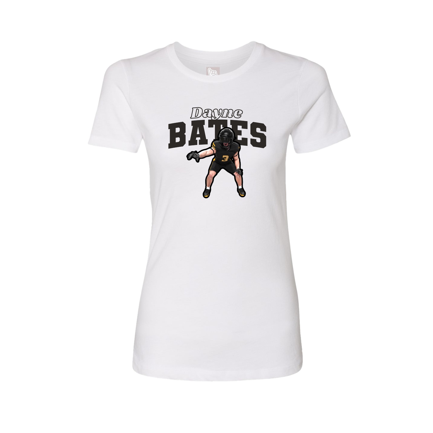 Fitted Women's Tee — Name Arch in White