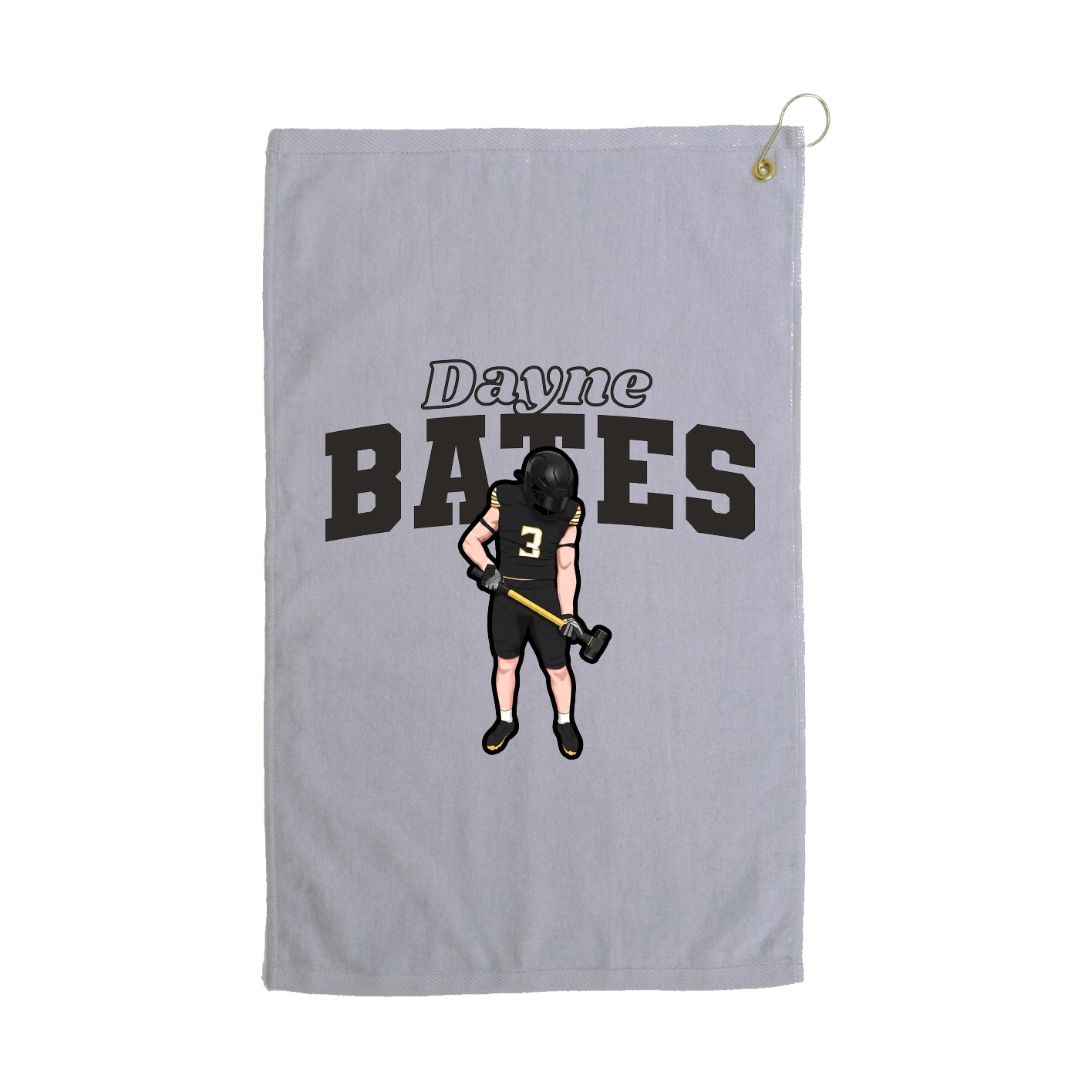 Golf Towel — Name Arch in Grey