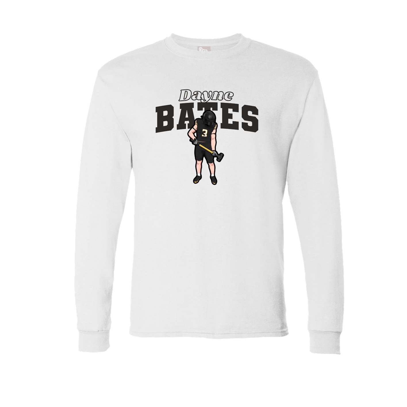 Long Sleeve Tee — Name Arch in White